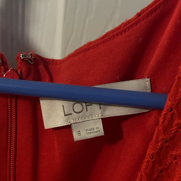 LOFT Red A-Line Dress - Picture 3 of 3